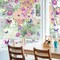 6 Sheet Purple Flower Window Clings Spring Floral Butterfly Hanging Vine Reusable Window Decals for Home School Office Seasonal Party Supplies